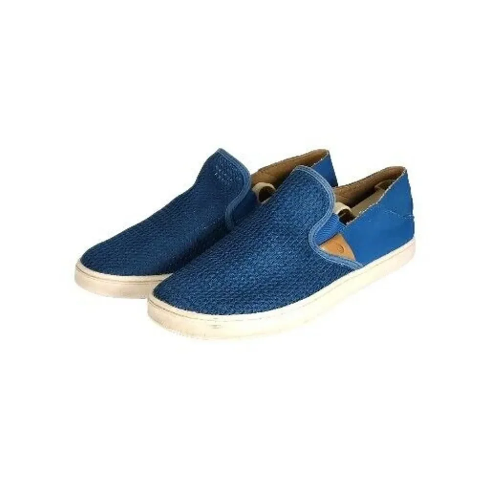 Olukai Women's Pehuea US9,5 Blue Flat Slip On Loafer Sneakers Shoes